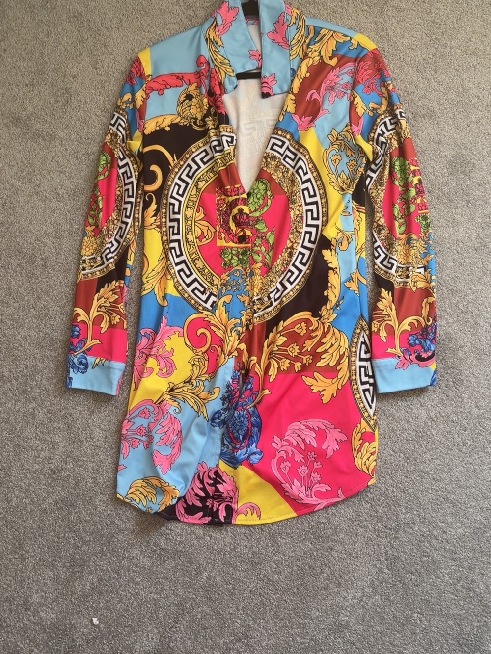 Baroque-Print Multicolor Blazer Jacket